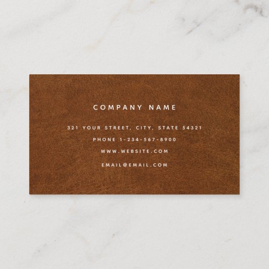 Modern bruin Visitekaartje met minimaal bruin lede (Achterkant)