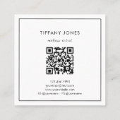 Modern Bruin Waterverf Abstract Monogram QR Code Vierkante Visitekaartje (Achterkant)