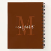 Modern bruin & wit monogram naam Spiraal Notebook Notitieboek (Achterkant)