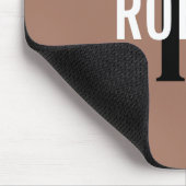 Modern bruin zwart monogram naam mannen muismat (Hoek)