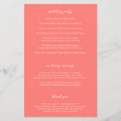 Modern Bruisend Levendig Koraal Eenvoudig Huwelijk (Achterkant)