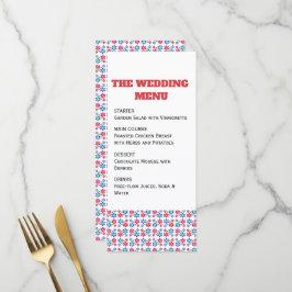 Modern Bruisende Bloemenpower Huwelijkspatroon,  Menu