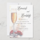 Modern Brunch & Bubbly Waterverf Vrijgezellenfeest Kaart (Voorkant)