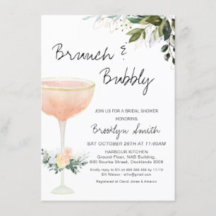 Modern Brunch Champagne Bridal Shower Kaart