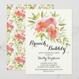 Modern Brunch en Bubble Floral Shower Invitation