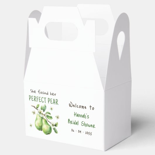 Modern Brunch Greenery Perfect Pear Vrijgezellenfe Bedankdoosjes (Geopend)