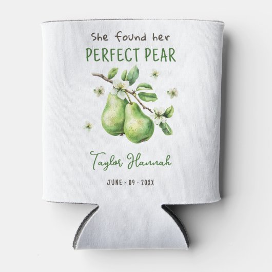 Modern Brunch Greenery Perfect Pear Vrijgezellenfe Blikjeskoeler (Voorkant)