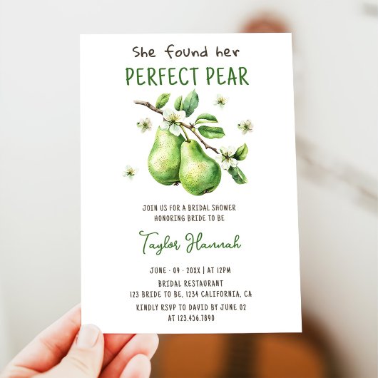 Modern Brunch Greenery Perfect Pear Vrijgezellenfe Kaart