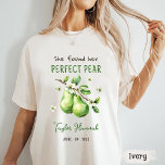 Modern Brunch Greenery Perfect Pear Vrijgezellenfe T-shirt<br><div class="desc">Modern Brunch Greenery Perfect Pear Vrijgezellenfeest</div>