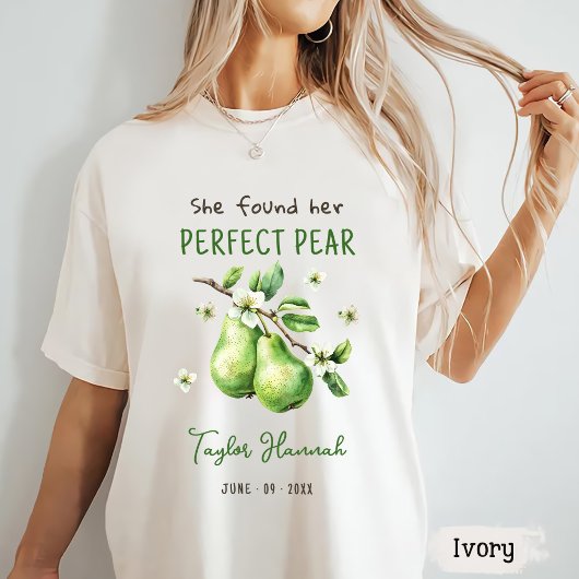 Modern Brunch Greenery Perfect Pear Vrijgezellenfe T-shirt
