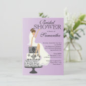 Modern    BrunetteBride Bridal Shower Kaart (Staand voorkant)