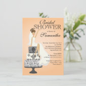 Modern BrunetteBride Bridal Shower Kaart (Staand voorkant)