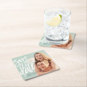 Modern Brush Bewaar de datum aankondiging Kartonnen Onderzetters (Insitu)