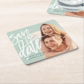 Modern Brush Bewaar de datum aankondiging Kartonnen Onderzetters (Schuin)