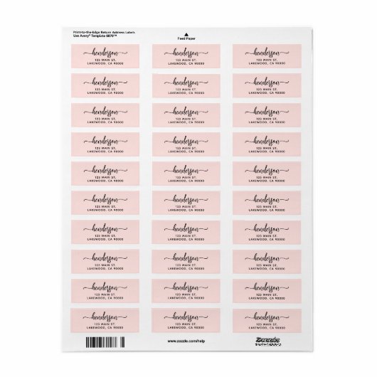 Modern Brush Handwritten Return Address Etiket (Full Sheet)