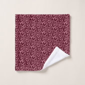 Modern Brush Heart Burgundy Pink Pattern Bad Handdoek (Wasdoekje)