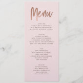 Modern Brush Roos Gold Wedding Menu (Voorkant)
