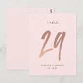 Modern Brush Roos Goud Trouwtafel nummer 29 Briefkaart (Voorkant / Achterkant)