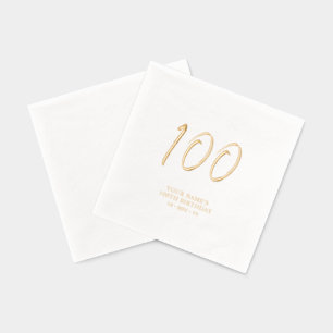 Modern Brush Script 100ste verjaardagsfeestje Folie Servetten
