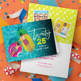 Modern Brush Script 2025 Typografie Nieuwjaarsfoto Feestdagen Kaart