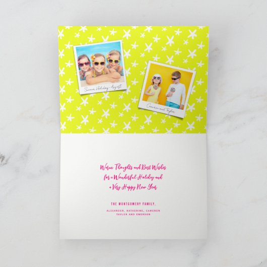 Modern Brush Script 2025 Typografie Nieuwjaarsfoto Feestdagen Kaart (Binnen)