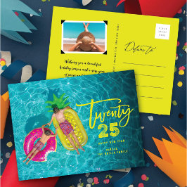 Modern Brush Script 2025 Typografie Nieuwjaarsfoto Feestdagenkaart