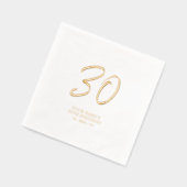 Modern Brush Script 30ste verjaardagsfeestje Folie Servetten (Links)