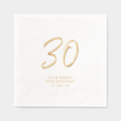 Modern Brush Script 30ste verjaardagsfeestje Folie Servetten (Voorkant)