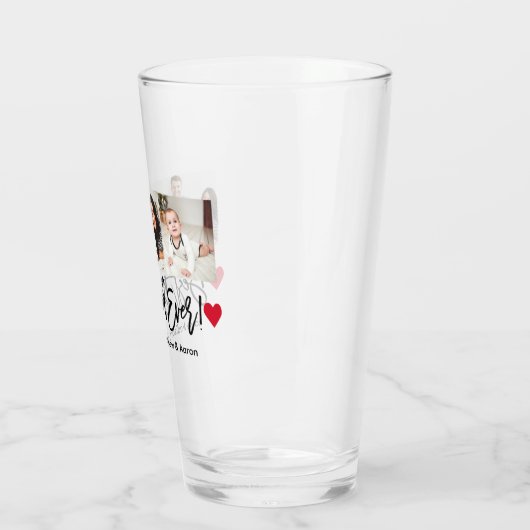 Modern Brush Script 3 Photo Hearts beste vader ooi Glas (Links)