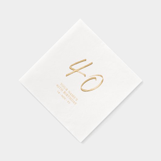 Modern Brush Script 40ste verjaardagsfeestje Folie Servetten (Rechts)