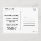 Modern Brush Script 4 Fotoafstudeerfeest Briefkaart (Achterkant)