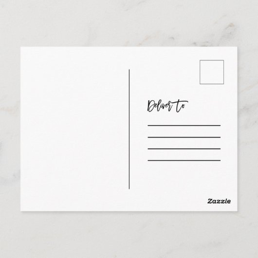 Modern Brush Script 4 Photo Sla de datum op Briefkaart (Achterkant)