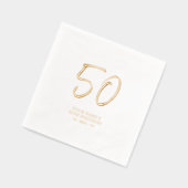 Modern Brush Script 50ste verjaardagsfeestje Folie Servetten (Links)