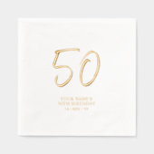 Modern Brush Script 50ste verjaardagsfeestje Folie Servetten (Voorkant)