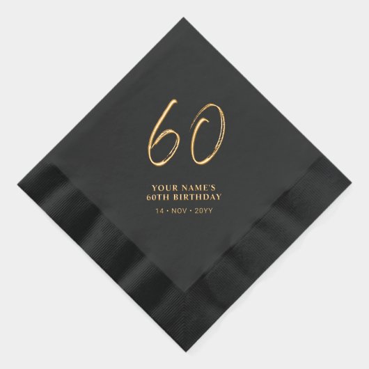 Modern Brush Script 60ste verjaardagsfeestje Folie Servetten (Rechts)