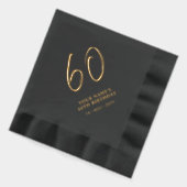 Modern Brush Script 60ste verjaardagsfeestje Folie Servetten (Links)