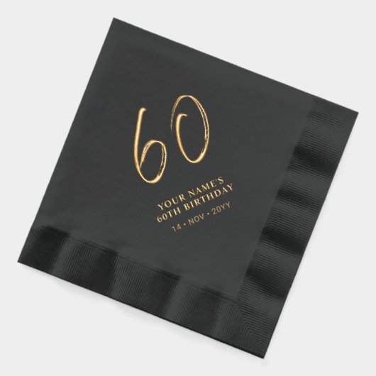 Modern Brush Script 60ste verjaardagsfeestje Folie Servetten (Links)