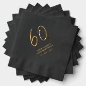 Modern Brush Script 60ste verjaardagsfeestje Folie Servetten (Insitu (Gestapeld))