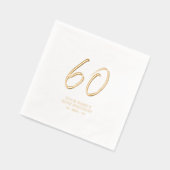 Modern Brush Script 60ste verjaardagsfeestje Folie Servetten (Links)