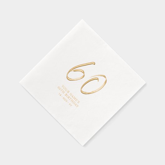 Modern Brush Script 60ste verjaardagsfeestje Folie Servetten (Rechts)