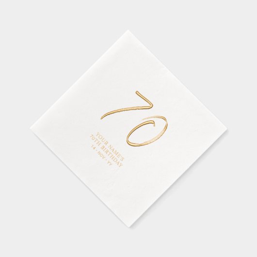 Modern Brush Script 70ste verjaardagsfeestje Folie Servetten (Rechts)