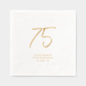 Modern Brush Script 75e verjaardagsfeestje Folie Servetten (Voorkant)