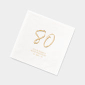 Modern Brush Script 80ste verjaardagsfeestje Folie Servetten (Links)