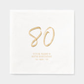 Modern Brush Script 80ste verjaardagsfeestje Folie Servetten (Voorkant)