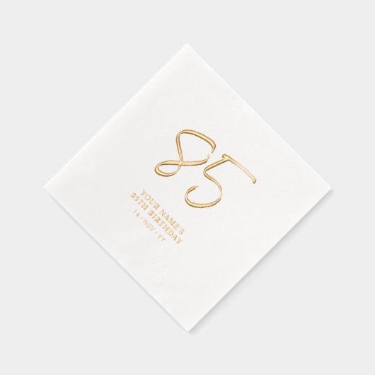 Modern Brush Script 85e verjaardagsfeestje Folie Servetten (Rechts)