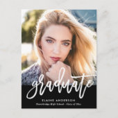 Modern Brush script afstuderen uitnodiging (Voorkant)