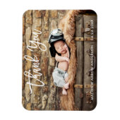 Modern Brush Script Dank u Nieuwe Baby What Magneet (Verticaal)