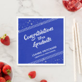 Modern Brush Script Diagonale Sterren Naam Royal B Servet (Insitu)