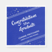 Modern Brush Script Diagonale Sterren Naam Royal B Servet (Voorkant)