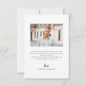 Modern Brush Script Eenvoudig foto-Afstuderen Bedankkaart (Achterkant)